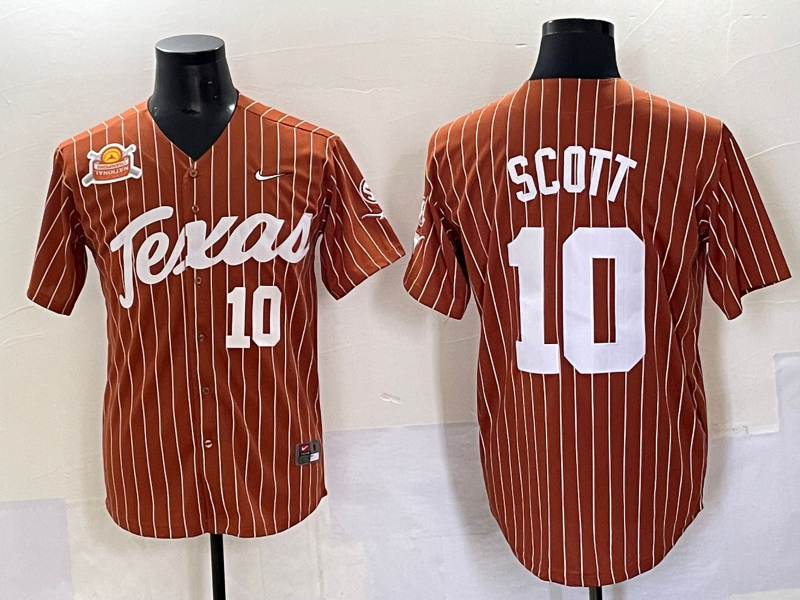 Men Texas Longhorns #10 Scott brown Nike joint Name NCAA 2025 Jersey style 5